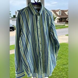 Men's Robert Graham Beautiful Multi Color Long Sleeve Dress Shirt, Cotton - L